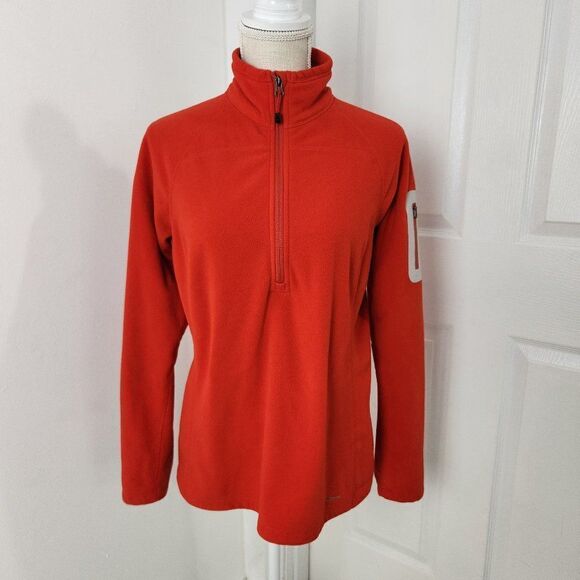 Eddie Bauer Tops - Eddie Bauer First Ascent Pullover Womens PL Red Fleece Hiking Climbing Gorpcore